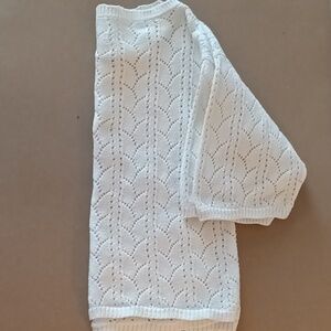 VINTAGE KNIT Beautiful cream elbow sleeve sweater knit top size petite small EUC